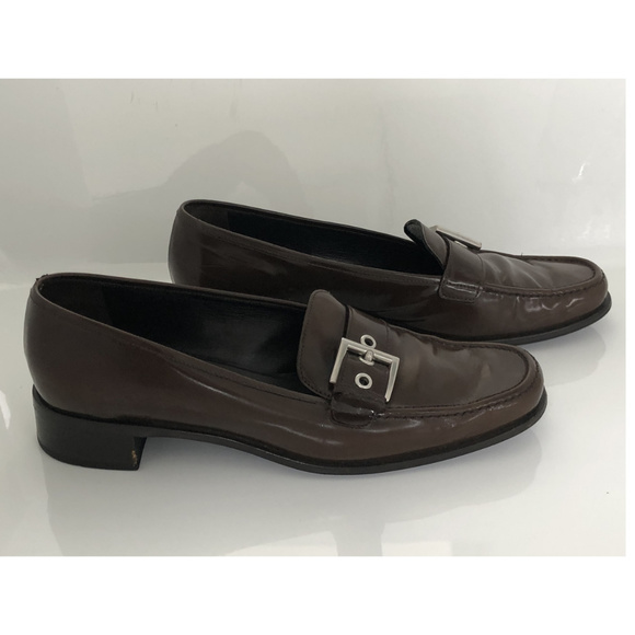 Brown Patent Leather Prada Loafers in sz10US-40EU - Picture 6 of 8